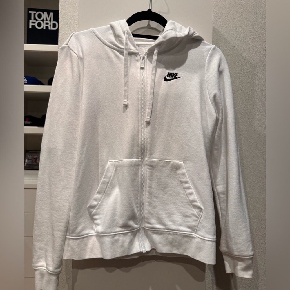 Nike Women's White Sportswear Club Zip-Up Hoodie